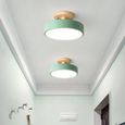 BUYFUN-Plafonniers Moderne LED Luminaire Nordique en Bois Luminaire IntéRieur Cuisine Salon Chambre Salle de Bains -Blanc-2