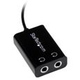 STARTECH.COM Câble Adaptateur Casque Slim - Doubleur Audio Jack Splitter - 3.5mm (M) vers 2x 3.5mm (F) - 15,23 cm - Noir-2