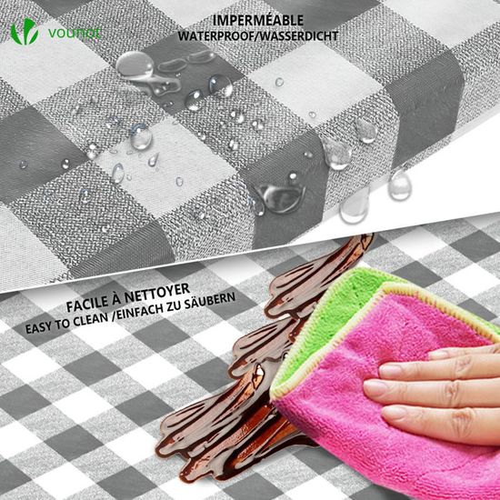 KFDZSW Nappe Nappe essuyable, imperméable élastique en PVC vinyle ajusté protection rectangulaire, pour cuisine intérieur extérieur pique-nique camping (Gris, 70X120CM KFDZSW Nappe Nappe essuyable, imperméable élastique en PVC vinyle ajusté protection rectangulaire, pour cuisine intérieur extérieur pique-nique camping (Gris, 70X120CM