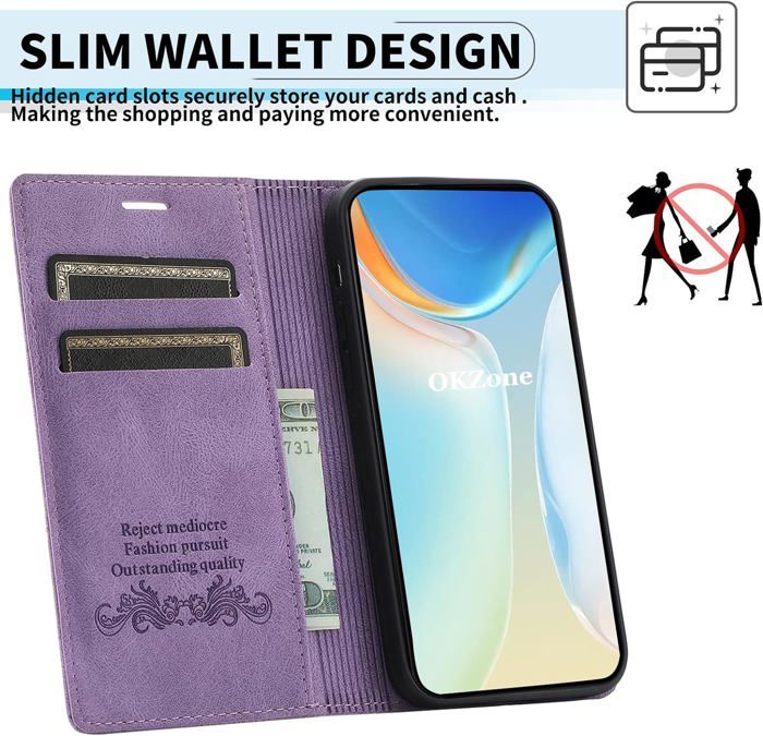 Étui Portefeuille Cuir PU Rayé Pour Wiko View 5 - Rabat Magnétique & Support Intégré (Bleu)
