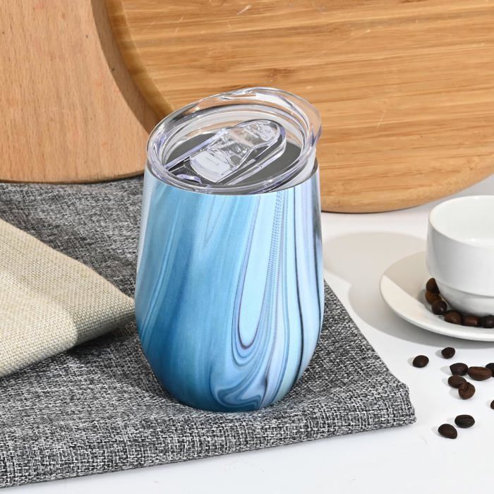 Lot De 6 Verres à Cocktail En Inox Double Paroi - Isolés, Avec Couvercles Et Pailles