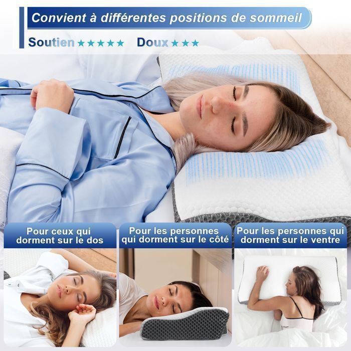 Oreiller mémoire de forme anti-ronflements