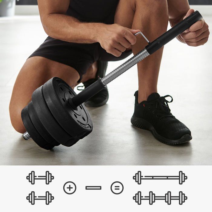 Costway Kit Haltères De Musculation Avec Disque Ajustable 30kg