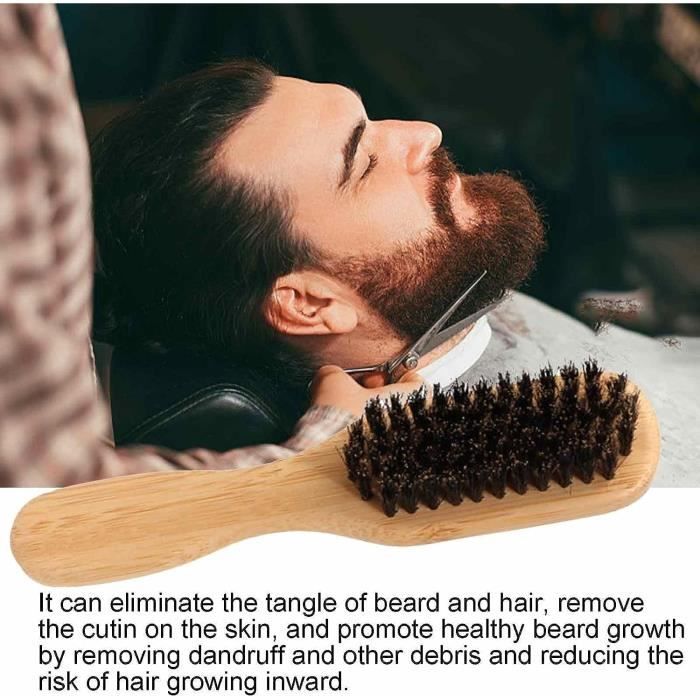Brosse à barbe en bambou et poils de sanglier