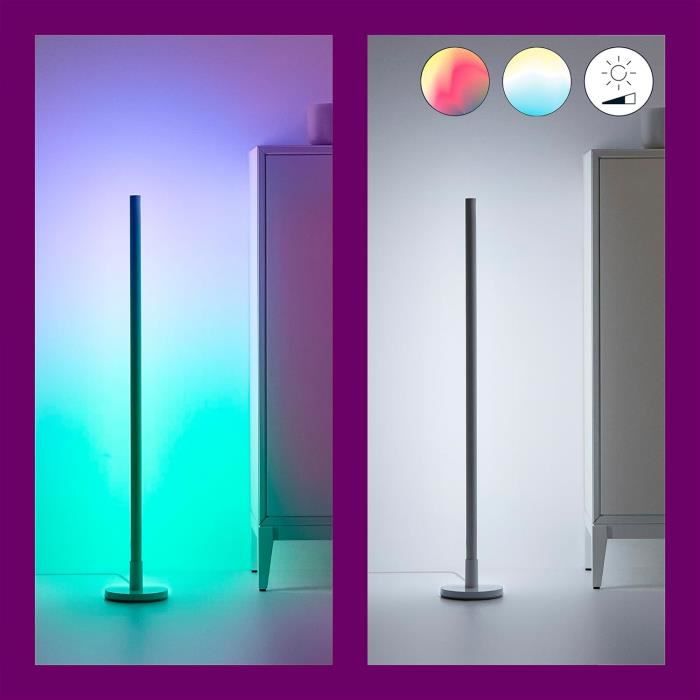 Lampadaire LED, 2 Pièces RGBW Lampadaire sur Pied Salon LED Compatible avec  Alexa, Google Home, WiFi APP et Télécommande D'angle Lampe Couleurs  Réglable lampadaire colonne pour Chambre Salon