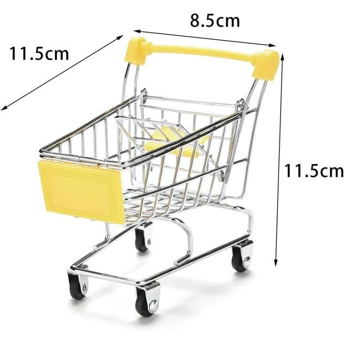 Chariot Panier a roulettes supermarche enfant - H poignee 61 cm