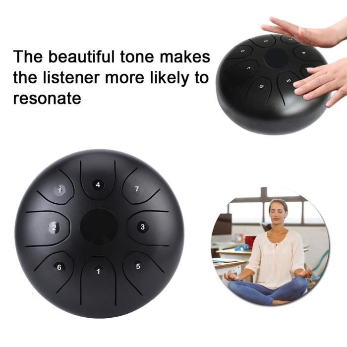 Tambour de langue en acier Flatsons Flatsons Steel Tongue Drum Black Percussion Instrument de musique 5.5 pouces FS 55 C Key HEN Cdiscount Instruments de musique