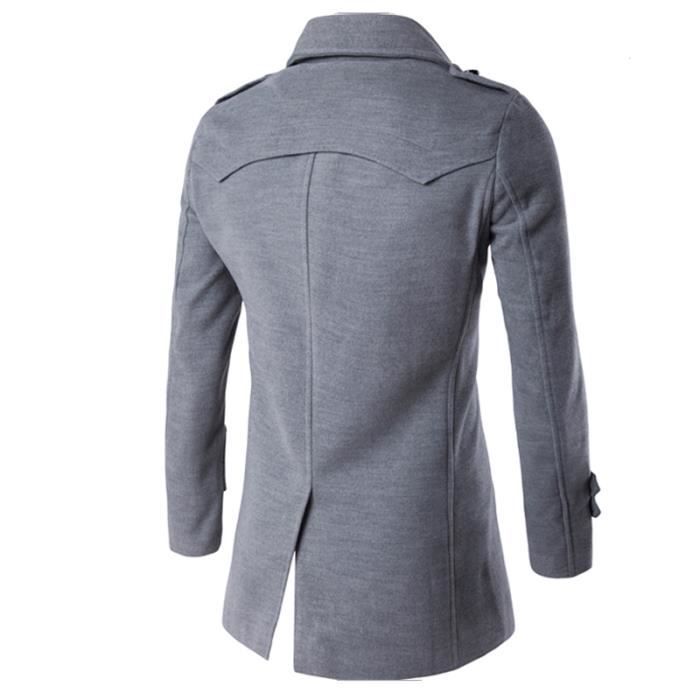 Manteau Long Caban Gris Clair Homme Manteau Homme