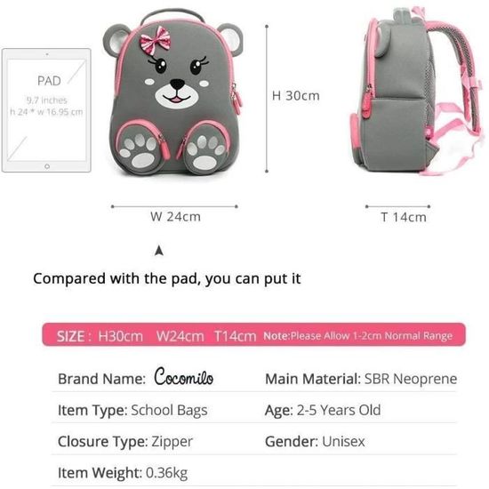Sac A Dos Bebe Pour Enfant 2 5 Ans Sac Mignon Cartable Maternelle Fille Garcon Petit Sac D Ecole Scolaire Pour Garderie Prescolaire Gris Cdiscount Bagagerie Maroquinerie