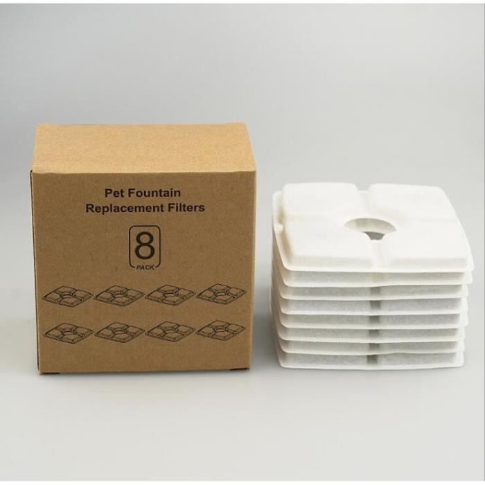 Filtre Fontaine Eau Chat, Lot De 8 Filtres De Remplacement Pour Fontaine À Chat Chien Triple
