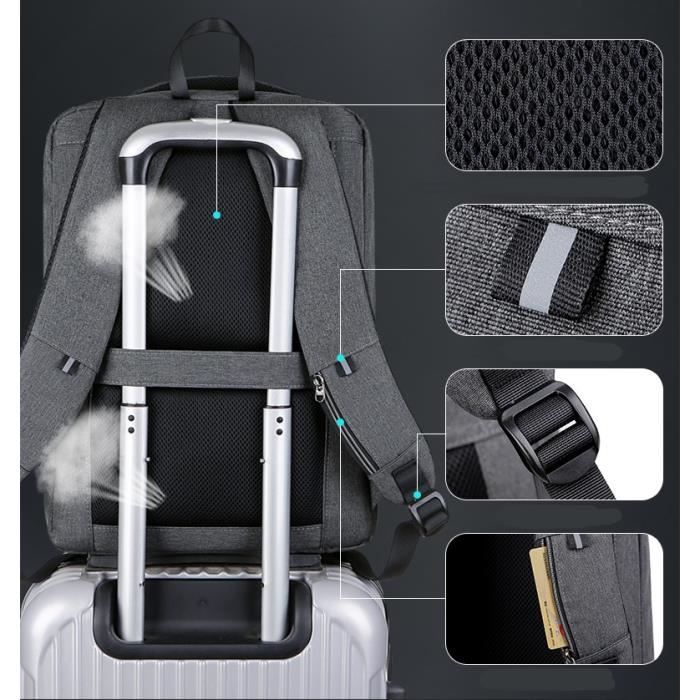 Sac à dos ordinateur portable pour homme, avec verrou antivol et port USB, 17  pouces, coque dure, imperméable, pour Travail/ L'école - Cdiscount  Bagagerie - Maroquinerie