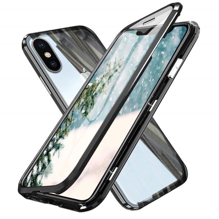 Coque 360° Magnétique Pour IPhone XS Max - Verre Trempé Avant Et Arrière - Protection Totale