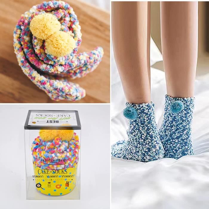 Belloxis Cadeau Femme Cadeau Rigolo Drole, Cupcake Chaussette