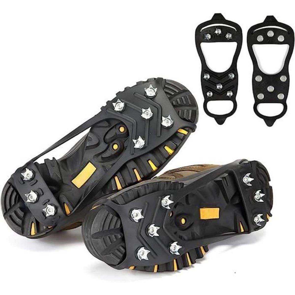 Crampons à Neige,Glace Traction Antidérapant sur Chaussures, 8 Clous à Neige Grips Crampons