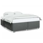 VIDAXL Lit adulte - 200x200 cm, lit double, Cadre de lit Gris foncé Tissu CHY29634736