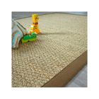 DECOWEB Tapis Jonc de mer - Varana panama - Ganse coton brun - 160 x 230 cm