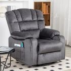 JAERLIUB Fauteuil de Relaxation et Massage Électrique Réglable,Canapé Inclinable Tissu Télécommande 2 Porte-Gobelets-Poches Latérales Salon