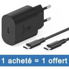 YULINLAND Chargeur Secteur Rapide 25W + Cable USB C pour SAMSUNG S22 5G-S22 ULTRA 5G-S21 FE 5G-S21-S21 PLUS-S20 etc, Noir