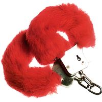 Menottes en fourrure rouge - Widmann SRL - Accessoire pour déguisement - Mixte Adulte