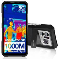 Telephone portable incassable débloque 5G DOOGEE V20 Pro 6,43" OLED Écran Smartphone Imagerie thermique 12Go + 256 Go NFC - Argent