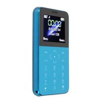 SURENHAP Mini téléphone portable SOYES S10P SOYES S10P Mini carte téléphone Portable Ultra mince petit telephonie portable Bleu