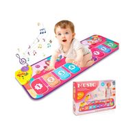 Charmofun Tapis Piano Bebe, Tapis Musical Enfant avec 8 Instruments, 10 Chansons Intégrées, Jouet Musical Cadeau Anniversaire Noël pour Garçons et Filles de 1 2 3 4 Ans