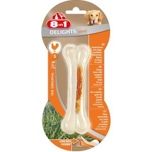 FRIANDISE 8IN1 Friandise os à mâcher ferme Delight - Garni de viande de poulet - Pour chien de petite race à race moyenne