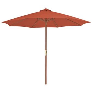 PARASOL Parasol d'extérieur avec mat en bois 300 cm terre cuite - Marque - Modèle - Couleur principale: Orange
