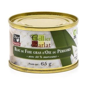 PATÉ FOIE GRAS Bloc de Foie Gras d'Oie du Périgord avec 50% de Morceaux 65g