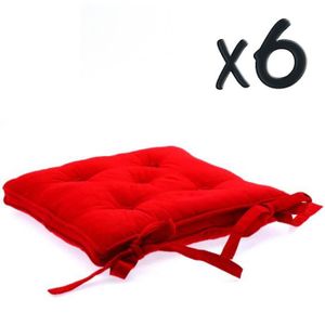 P40 x L40 cm PEGANE Lot de 4 galettes Chaise 5 Boutons Ivoire