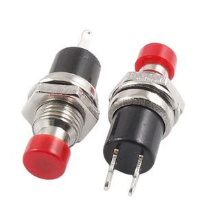 5Pcs AC220V Lumière Rouge 5 broches momentanée Carré Bouton Poussoir Interrupteurs