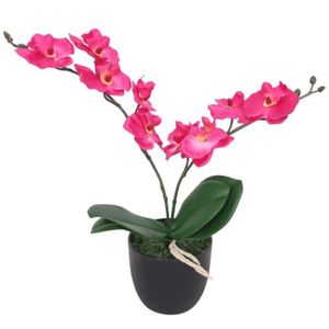 FLEUR ARTIFICIELLE vidaXL Plante artificielle avec pot Orchidée 30 cm Rouge