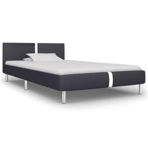 vidaXL Cadre de Lit avec LED Sommier /à Lattes Lit Simple Lit Adulte Cadre /à Lattes sur Pied Chambre /à Coucher Maison Int/érieur Gris Clair Tissu 90x200 cm