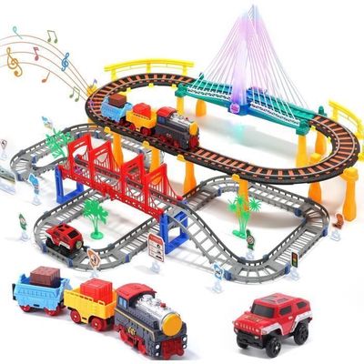 Circuit Voiture Princesse 220 Pièces – Train Électrique Fille 3-8 Ans, Château, Poupée, Ponts, Cadeau Anniversaire Noël