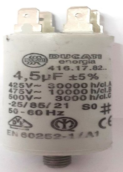 Ducati aanloopcondensator 3,5uf-450V met AMP-aansluiting