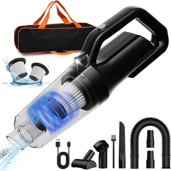 Aspirateur Voiture Sans Fil D-Lumina 15000PA - Mini Aspirateur Portable Puissant Avec Double Filtration