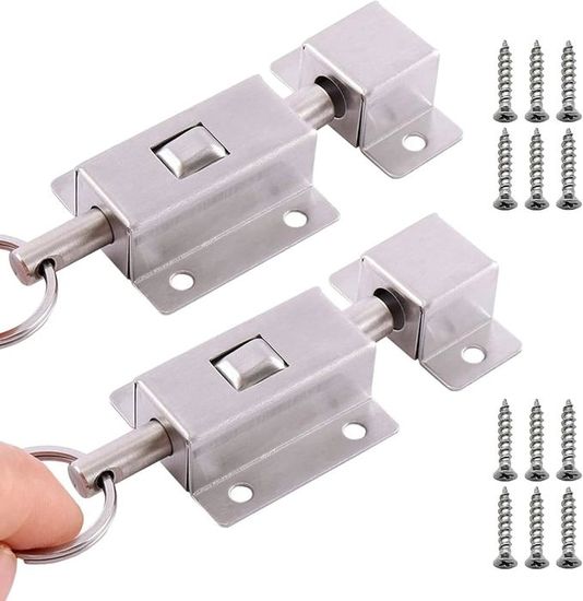 Cadenas à Loquet Extérieur - 2 Pièces En Acier Inoxydable Noir, 4 Et 5 Pouces - Facile à Installer Pour Portes, Garage, Armoire, Fenêtre