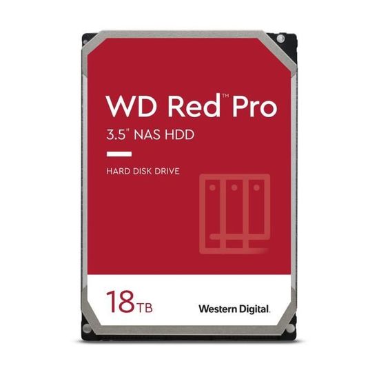 WD Red™ Pro - Disque dur Interne NAS - 18To - 7200 tr/min - 3.5" (WD181KFGX)