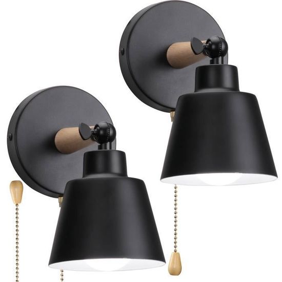 iDEGU Lot de 2 Appliques Murales Industrielles Design Cage en Métal