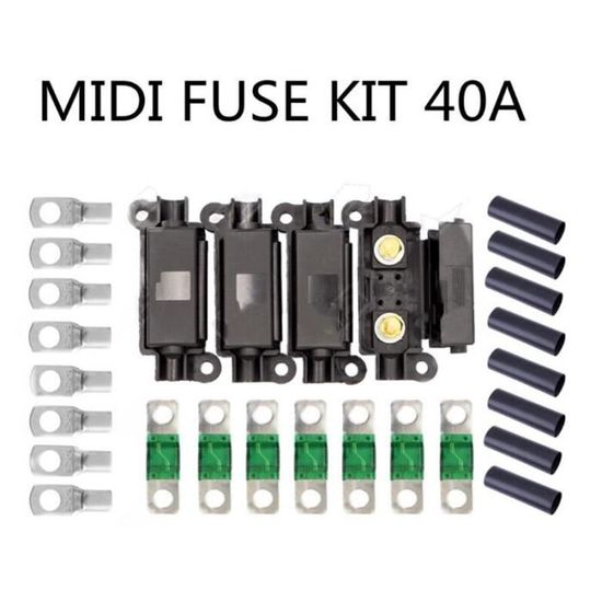 Kit De 18 Fusibles Voiture Midi Et MEGA - 20 à 200A - 32V - Pour Auto, Camion, Camping-car - Avec Boîtier De Rangement