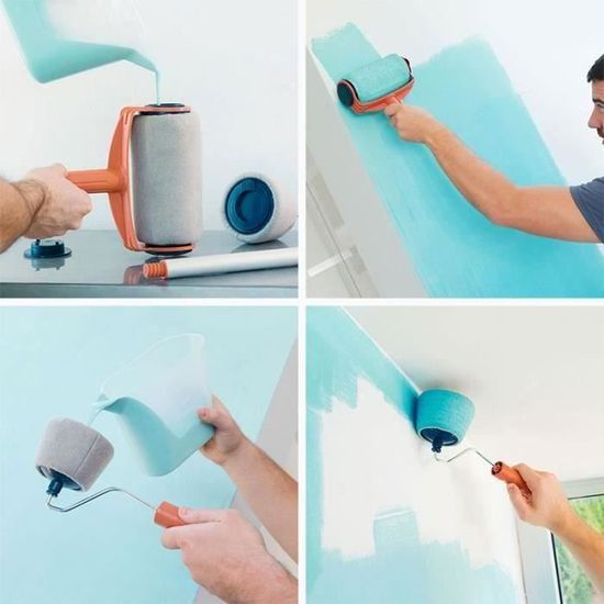 Kit De Rouleau De Peinture Et Pinceau Peinture Ur Et Plafond 8Pcs Avec