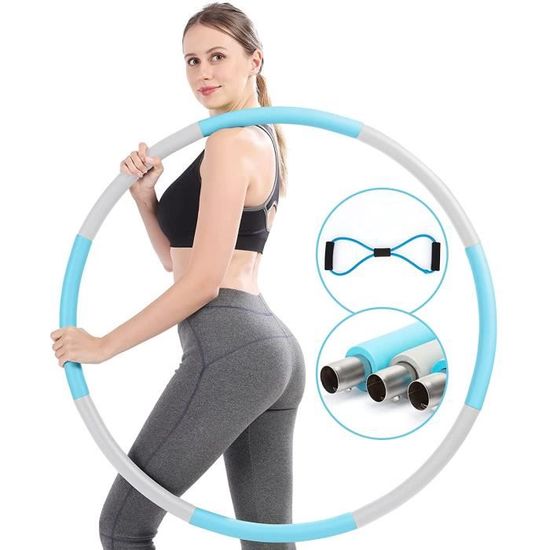 Exercice Hula Cerceaux Pour Adultes,Weighted Hula Hoop 8 Sections Amovible Hula Hoop Fitness
