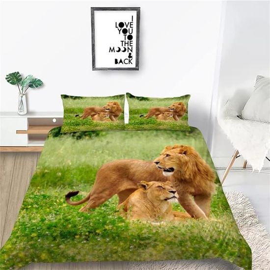 Housse De Couette 140X200 Café 3D Parure De Lit En Polyester Avec