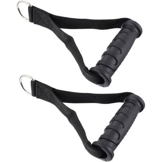 BEAR GRIP Poignées Machine à Câble - Sangle Nylon Solide Et Anneau D Pour Entraînement Musculation (Paire)