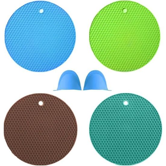 Set Of 4 Silicone Trivets IBD#001 6.5 Inches X 6.5 Inches