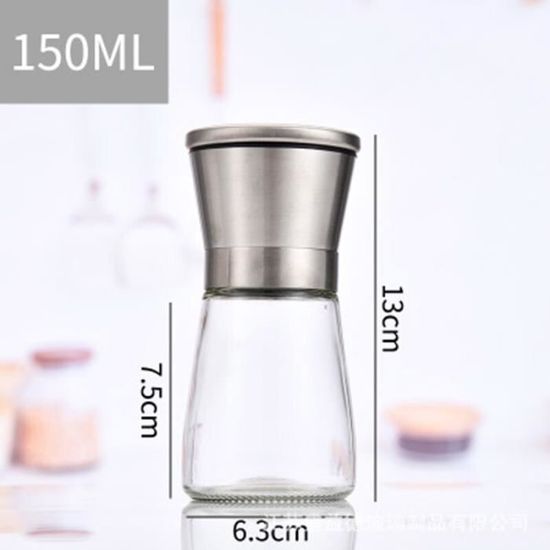 Bocal à Épices Rotatif En Verre Borosilicaté - Distributeur De Sel, Poivre, Condiments