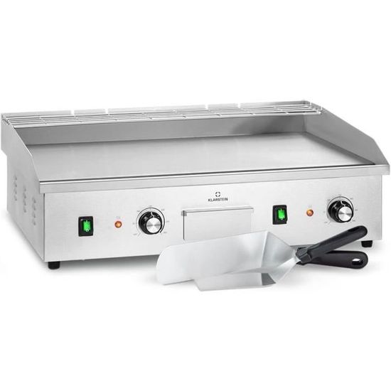 Plancha électrique Intérieur/extérieur Avec 14 Brochettes Tournantes - 1000W, Minuterie, Antiadhésif, Nettoyage Facile