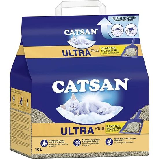 Litière pour chat ultra agglomérante Catsan Ultra absorbante En