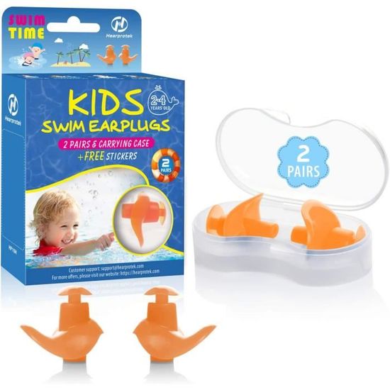 Bouchons D'Oreille Natation Enfants - Silicone Doux Anti-Eau Pour Piscine, Bain Ou Sports Nautiques