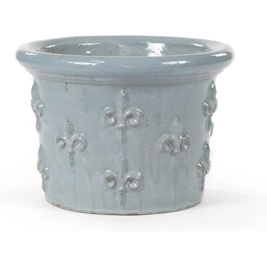 Ceramic Fleur De Lys Pot - Tall